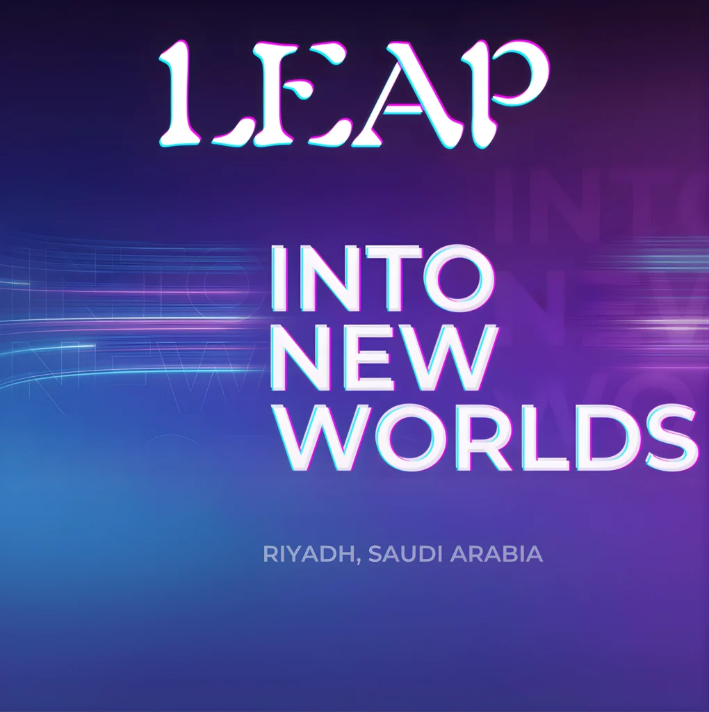 This image represents the LEAP (Saudi Arabia) logo and the trustworthy exhibition stand builder company for this event in Saudi Arabia.